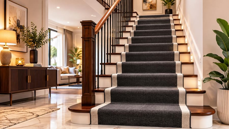 Custom stair carpet runner fitted neatly along a staircase